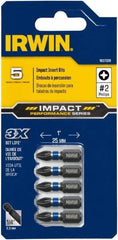 Irwin - #2, Insert Phillips Screwdriver Bit - 1/4" Drive, 1" OAL - Benchmark Tooling