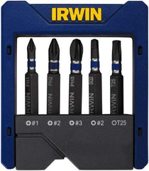 Irwin - 5 Piece, Phillips, Square, Torx Handle, Power Bit Set - #2 - Benchmark Tooling