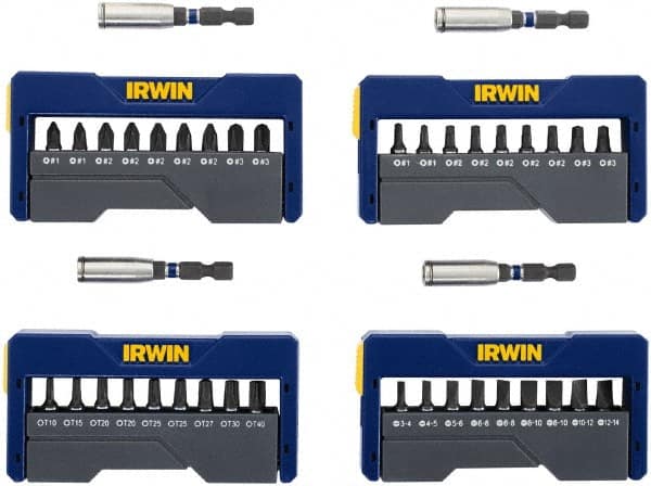 Irwin - 40 Piece, Phillips, Square, Torx, Slotted Handle, Insert Bit Set - #1 to #3 - Benchmark Tooling