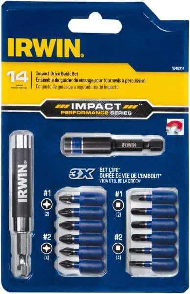 Irwin - 14 Piece, Phillips, Square Handle, Drive Set - #1, #2 - Benchmark Tooling