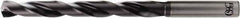 OSG - 17mm, 140° Point, Spiral Flute, Solid Carbide Taper Length Drill Bit - WD1 Finish, 171mm Flute Length, 223mm OAL, Series HP258 - Benchmark Tooling