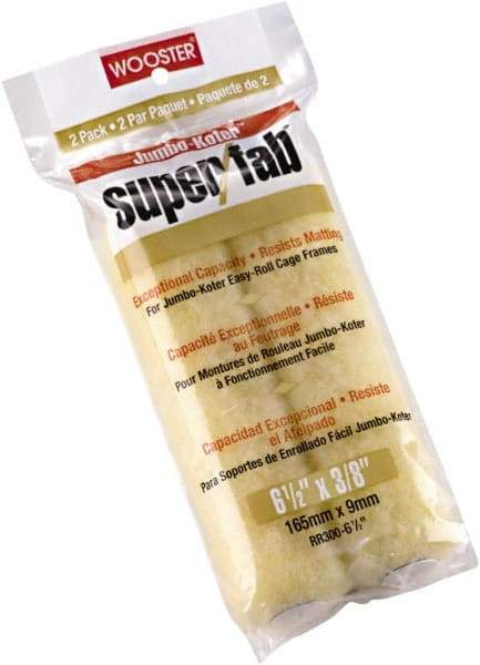 Wooster Brush - 3/8" Nap, 6-1/2" Wide Paint Mini Roller Covers - Medium Texture, Synthetic Knit - Benchmark Tooling