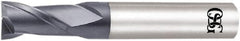 OSG - 1.4mm, 2.1mm LOC, 4mm Shank Diam, 45mm OAL, 2 Flute, Solid Carbide Square End Mill - Single End, WXL Finish, Spiral Flute, 30° Helix, Centercutting, Right Hand Cut, Right Hand Flute, Series 3720 - Benchmark Tooling