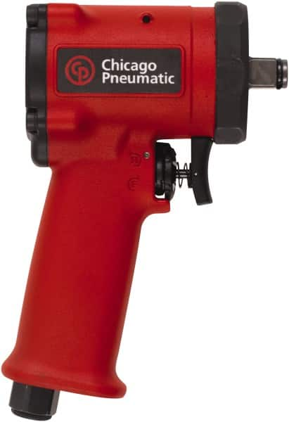 Chicago Pneumatic - 1/2" Drive, 9,000 RPM, 450 Ft/Lb Torque Impact Wrench - Pistol Grip Handle, 1,400 IPM, 19.6 CFM, 90 psi, 1/4" NPT Inlet - Benchmark Tooling