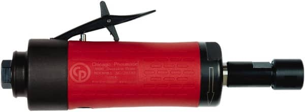 Chicago Pneumatic - 1/4" Collet, Straight Handle, Air Angle Die Grinder - 20,000 RPM, Rear Exhaust, 23.3 CFM, 0.54 hp, 90 psi, 6.35mm Inlet - Benchmark Tooling