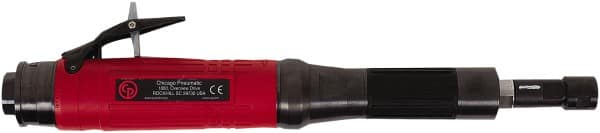 Chicago Pneumatic - 1/4" Collet, Straight Handle, Air Extended Length Die Grinder - 28,000 RPM, Rear Exhaust, 31.8 CFM, 0.8 hp, 90 psi, 9.5mm Inlet - Benchmark Tooling