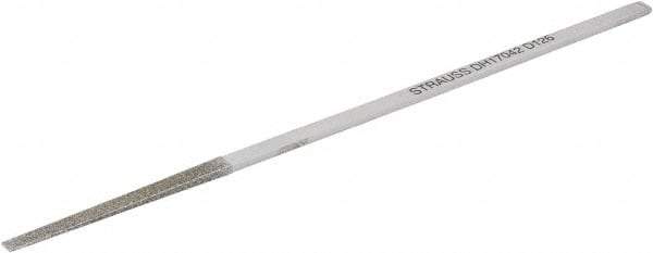 Strauss - 6.69" OAL Medium Flat Needle Diamond File - 0.157" Wide x 0.09" Thick, 1.97 LOC, Gray, 126 Grit - Benchmark Tooling