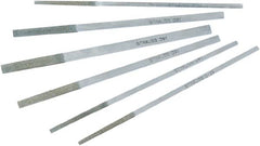 Strauss - 6.69" OAL Very Fine Flat Needle Diamond File - 0.315" Wide x 0.092" Thick, 1.97 LOC, Gray, 54 Grit - Benchmark Tooling
