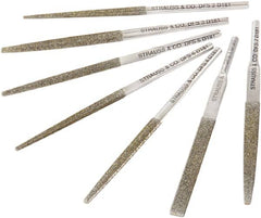 Strauss - 3.346" OAL Coarse Round Needle Diamond File - 0.118" Wide x 0.118" Thick, 1.77 LOC, Gray, 181 Grit - Benchmark Tooling