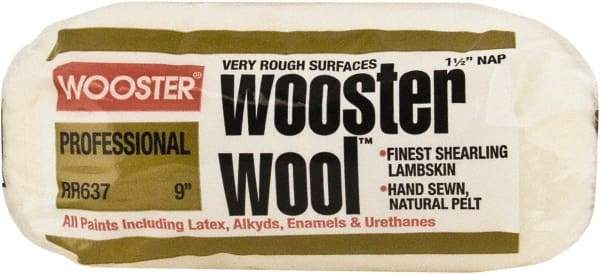 Wooster Brush - 1-1/2" Nap, 9" Wide Paint Roller - Extra-Rough Texture, Lambswool - Benchmark Tooling
