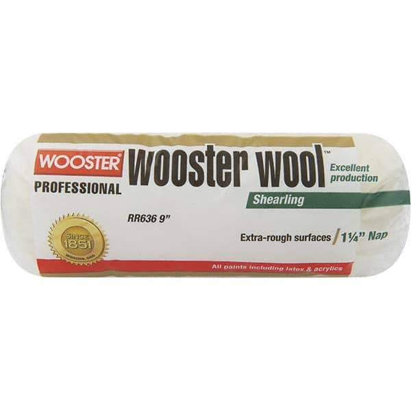 Wooster Brush - 1-1/4" Nap, 9" Wide Paint Roller - Extra-Rough Texture, Lambswool - Benchmark Tooling