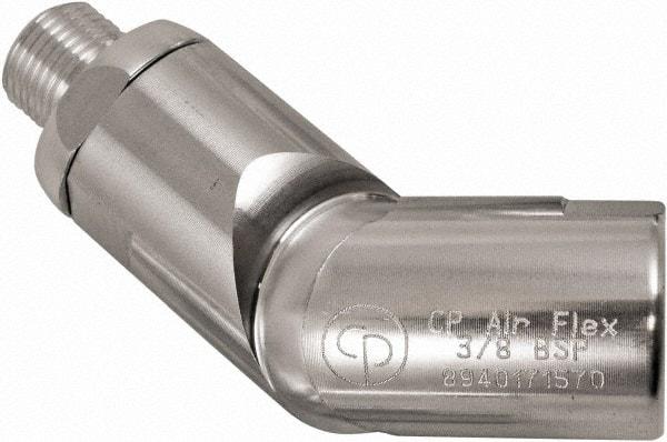 Chicago Pneumatic - 3/8 Male x Female NPT Pneumatic Hose Swivel Fitting - 3/8" ID, Aluminum, Industrial Interchange, 1-5/32" Body Diam - Benchmark Tooling