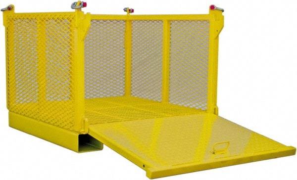 Machining & Welding - 48" Long x 48" Wide x 28" High Steel Basket-Style Bulk Container - 2,500 Lb. Load Capacity - Benchmark Tooling