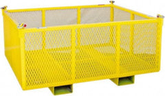 Machining & Welding - 60" Long x 48" Wide x 24" High Steel Basket-Style Bulk Container - 2,500 Lb. Load Capacity - Benchmark Tooling