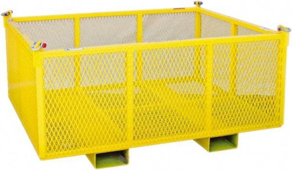 Machining & Welding - 36" Long x 36" Wide x 24" High Steel Basket-Style Bulk Container - 2,500 Lb. Load Capacity - Benchmark Tooling