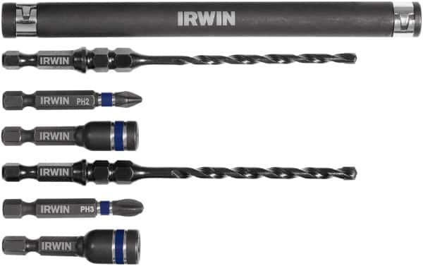 Irwin - 7 Piece 3/16" & 1/4" Concrete Anchor Installation Kit - For Use with Impact Drivers and Rotary Drills - Benchmark Tooling