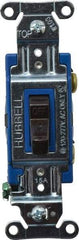 Hubbell Wiring Device-Kellems - 1 Pole, 120 to 277 VAC, 15 Amp, Industrial Grade, Toggle, Wall and Dimmer Light Switch - Benchmark Tooling