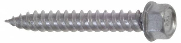 Buildex - #9 Hex Washer Head Sheet Metal Screw - Steel, 3" Length Under Head - Benchmark Tooling