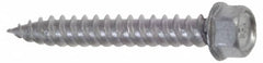 Buildex - #9 Hex Washer Head Sheet Metal Screw - Steel, 2" Length Under Head - Benchmark Tooling