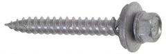 Buildex - #9 Hex Washer Head Sheet Metal Screw - Steel, 3" Length Under Head - Benchmark Tooling
