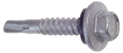 Buildex - 1/4", Hex Washer Head, Hex Drive, 7/8" Length Under Head, #1 Point, Self Drilling Screw - Steel - Benchmark Tooling