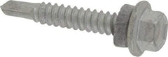 Buildex - 1/4", Hex Washer Head, Hex Drive, 1-1/2" Length Under Head, #3 Point, Self Drilling Screw - Steel - Benchmark Tooling