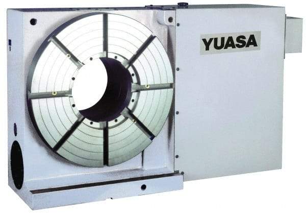 Yuasa - 1 Spindle, 25 Max RPM, 15.75" Table Diam, 2 hp, Horizontal & Vertical CNC Rotary Indexing Table - 500 kg (1100 Lb) Max Horiz Load, 281.94mm Centerline Height - Benchmark Tooling