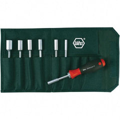 Wiha - 8 Piece, 5 to 10mm Nut Driver Set - Standard Shaft, Cushion Grip Handle - Benchmark Tooling
