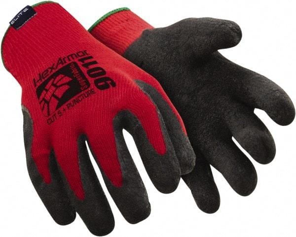 HexArmor - Size 2XL (11), ANSI Cut Level A7, Puncture Level 4, SuperFabric Cut & Puncture Resistant Gloves - Palm & Fingers Coated, SuperFabric, Open Cuffs, Red/Black, Paired - Benchmark Tooling