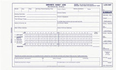 REDIFORM - 31 Sheet, 9 x 11", Driver\x92s Daily Log - Blue & White - Benchmark Tooling