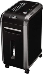 FELLOWES - 5/32 x 1-1/2" Strip, Manual 18 Sheet Cross Cut Paper Shredder - 17.7" Long x 11-7/16" Wide x 25" High, Level 4 Security, 9 Gal Wastebasket - Benchmark Tooling