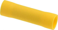 Thomas & Betts - 12 to 10 AWG Compatible, Vinyl Fully Insulated, Crimp-On Butt Splice Terminal - Copper Contacts, 1.024" OAL, Yellow - Benchmark Tooling