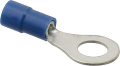 Thomas & Betts - 16-14 AWG Partially Insulated Crimp Connection Circular Ring Terminal - 1/4" Stud, 1.094" OAL x 0.472" Wide, Tin Plated Copper Contact - Benchmark Tooling