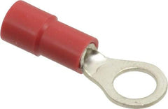 Thomas & Betts - 22-16 AWG Partially Insulated Crimp Connection Circular Ring Terminal - #10 Stud, 0.858" OAL x 0.315" Wide, Tin Plated Copper Contact - Benchmark Tooling