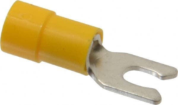 Thomas & Betts - #6 Stud, 12 to 10 AWG Compatible, Partially Insulated, Crimp Connection, Locking Fork Terminal - Benchmark Tooling