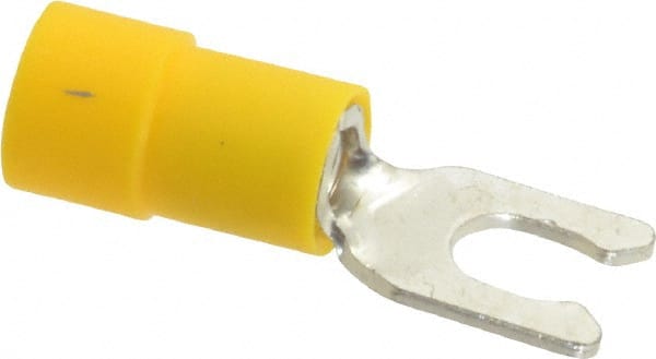 Thomas & Betts - #8 Stud, 12 to 10 AWG Compatible, Partially Insulated, Crimp Connection, Locking Fork Terminal - Benchmark Tooling