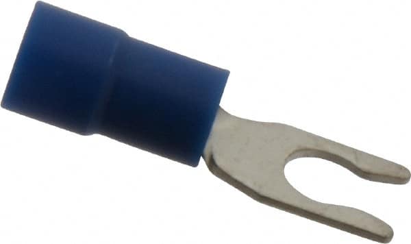 Thomas & Betts - #6 Stud, 16 to 14 AWG Compatible, Partially Insulated, Crimp Connection, Locking Fork Terminal - Benchmark Tooling