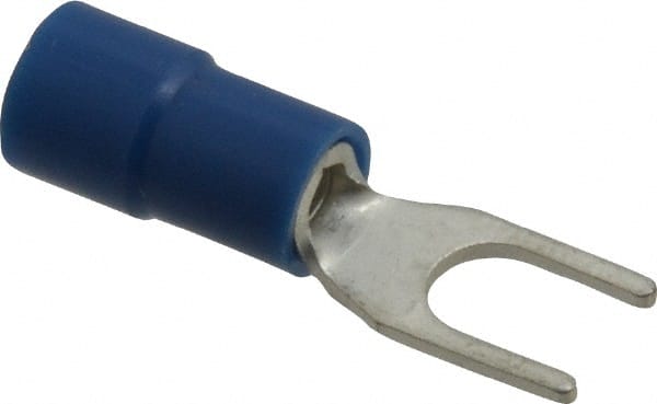 Thomas & Betts - #8 Stud, 16 to 14 AWG Compatible, Partially Insulated, Crimp Connection, Standard Fork Terminal - Benchmark Tooling