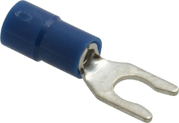 Thomas & Betts - #8 Stud, 16 to 14 AWG Compatible, Partially Insulated, Crimp Connection, Locking Fork Terminal - Benchmark Tooling