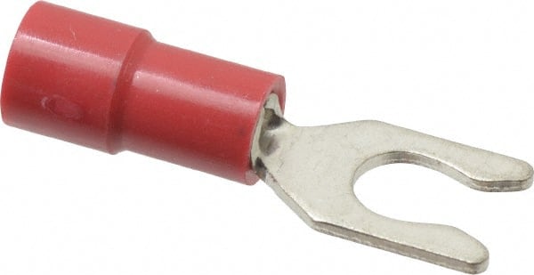 Thomas & Betts - #8 Stud, 22 to 18 AWG Compatible, Partially Insulated, Crimp Connection, Locking Fork Terminal - Benchmark Tooling