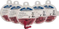 Thomas & Betts - 22 to 16 AWG, Vinyl, Fully Insulated, Female Wire Disconnect - 1/4 Inch Wide Tab, Red, RoHS Compliant, UL 94 V-0 - Benchmark Tooling