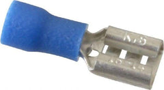 Thomas & Betts - 16 to 14 AWG, Vinyl, Fully Insulated, Female Wire Disconnect - 1/4 Inch Wide Tab, Blue, RoHS Compliant, UL 94 V-0 - Benchmark Tooling