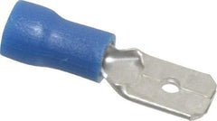 Thomas & Betts - 16 to 14 AWG, Vinyl, Fully Insulated, Male Wire Disconnect - 1/4 Inch Wide Tab, Blue, RoHS Compliant, UL 94 V-0 - Benchmark Tooling