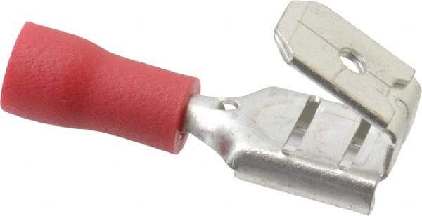 Thomas & Betts - 22 to 16 AWG, Vinyl, Fully Insulated, Piggyback Wire Disconnect - 1/4 Inch Wide Tab, Red, RoHS Compliant, UL 94 V-0 - Benchmark Tooling