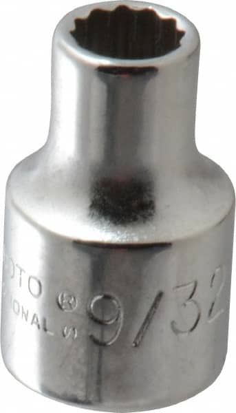 Proto - 9/32", 3/8" Drive, Standard Hand Socket - 12 Points, 1-5/16" OAL, Alloy Steel, Chrome Finish - Benchmark Tooling