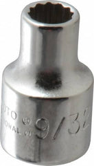 Proto - 9/32", 3/8" Drive, Standard Hand Socket - 12 Points, 1-5/16" OAL, Alloy Steel, Chrome Finish - Benchmark Tooling