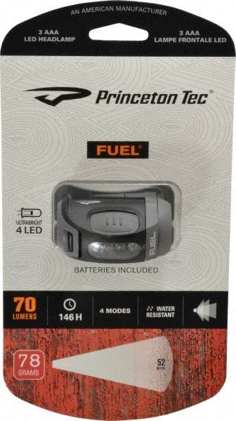 Princeton Tec - LED Bulb, 70 Lumens, Hands-free Flashlight - Black Plastic Body, 3 AAA Batteries Not Included - Benchmark Tooling