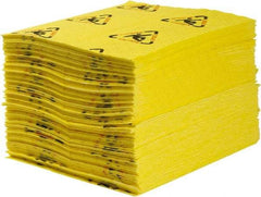 Brady SPC Sorbents - 60 Gal Capacity per Package, Chemical/Hazmat Mat - 19" Long x 15" Wide, Yellow, Polypropylene - Benchmark Tooling