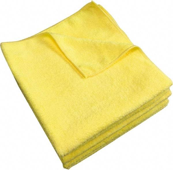 PRO-SOURCE - Reusable Microfiber Wipes - 14" x 14" Sheet Size, Yellow - Benchmark Tooling