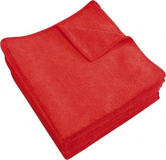 PRO-SOURCE - Reusable Microfiber Wipes - 12" x 12" Sheet Size, Red - Benchmark Tooling